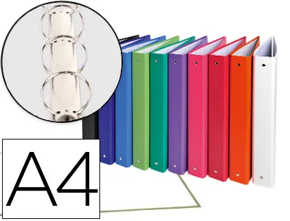 Carpeta de 4 Anillas 30mm Redondas Exacompta a4 Carton Forrado Colores Surtidos