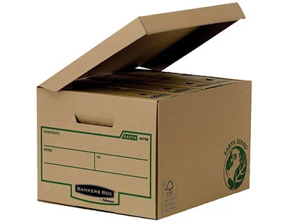 Cajon Fellowes Carton Reciclado Para Almacenamiento de Archivadores Capacidad 4 Cajas de Archivo 80 mm