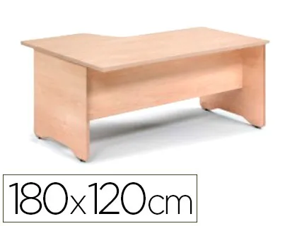 Mesa Rocada Serie Work 180x120 cm Derecha Acabado An02 Gris/Gris