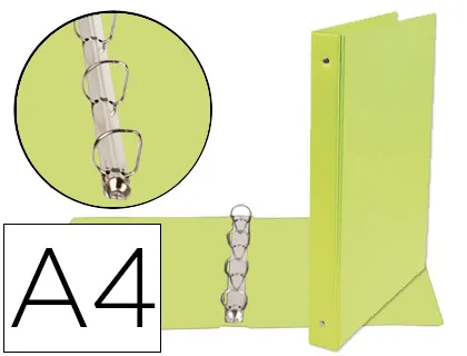 Carpeta de 4 Anillas 25 mm Mixtas Liderpapel a4 Carton Forrado Pvc Verde