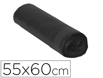 Bolsa Basura Domestica Negra Con Autocierre 55 x 60 cm Rollo de 15 Unidades