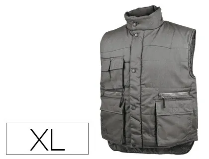 Chaleco Deltaplus Multibolsillos Con Cremallera Cintura Elastica Protege Riñones Gris Verde Talla xl