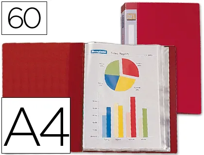 Carpeta Liderpapel Personaliza 31740 60 Fundas Polipropileno Din a4 Roja Lomo Personalizable