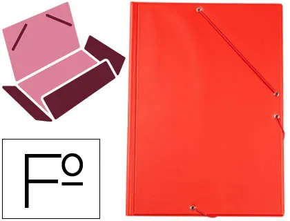 Carpeta Liderpapel Gomas Tres Solapas Plastico Folio Color Rojo