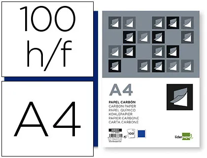 Papel Carbon Liderpapel Film Azul Din a4 Caja de 100 Hojas