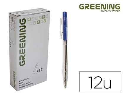 Boligrafo Greening Azul Retractil