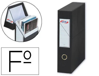 Archivador Con Tapa Pardo Carton Forrado Ollao Lomo Din a4 80 mm Color Negro 335x250x80 mm