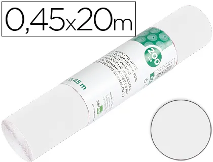 Rollo Adhesivo Liderpapel Unicolor Blanco Brillo Rollo de 0,45 x 20 mt