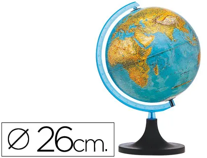 Globo Terraqueo Con Luz Modelo Elite/2 Diametro 26 cm