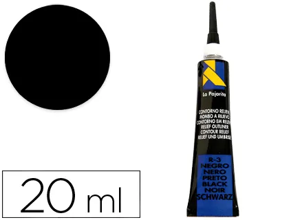 Contorno Relieve la Pajarita Negro r-3 Tubo 20 ml