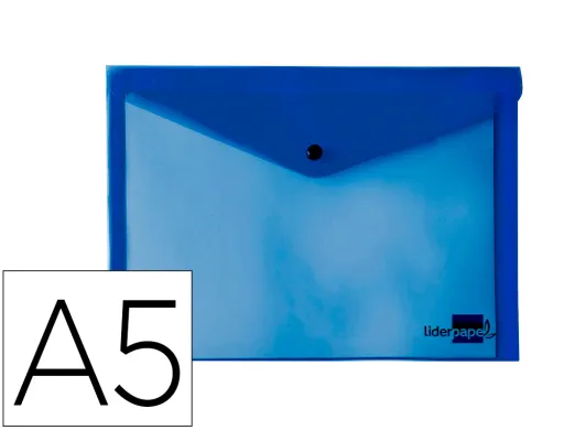 Carpeta Liderpapel Dossier Broche 34352 Polipropileno Din a5 Azul Transparente