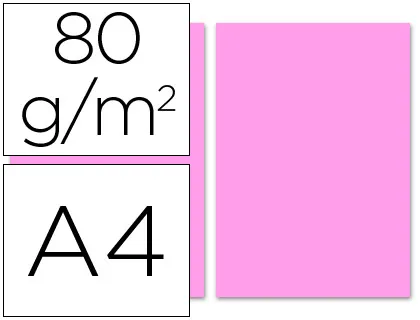 Papel Color Liderpapel a4 80gr Rosa Paquete de 100 Hojas