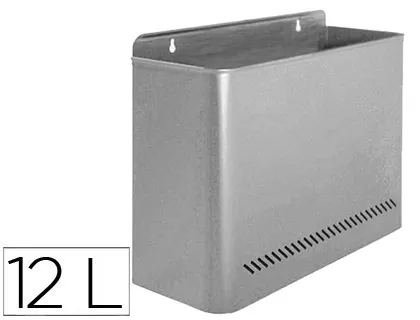 Papelera Metalica 99 de Pared Gris 285x125x325 mm