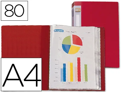 Carpeta Liderpapel Personaliza 31760 80 Fundas Polipropileno Din a4 Roja Lomo Personalizable