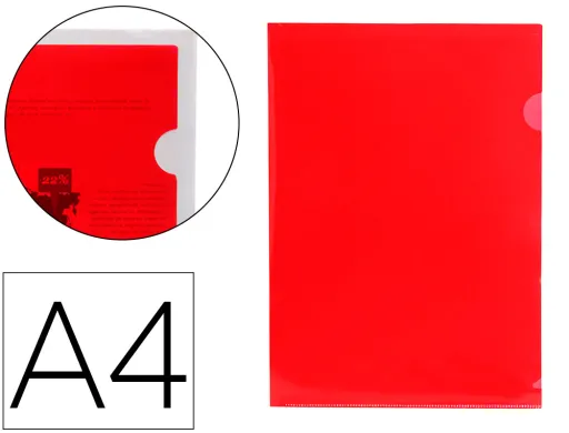 Carpeta Liderpapel Dossier Uñero 44000 Polipropileno Din a4 Roja 20 Hojas