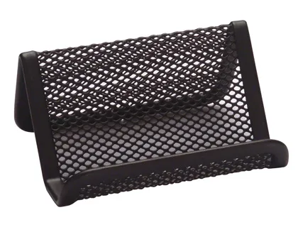 Portatarjetas q-Connect Metalico Negro 11x7,5x5 cm