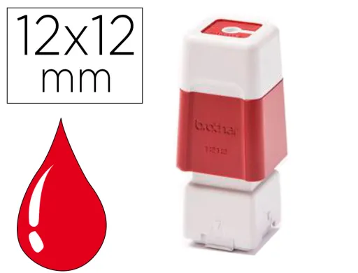 Sello Automatico Brother 12 mm x 12 mm Rojo