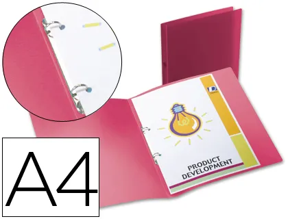 Carpeta Liderpapel 2 Anillas Redondas Mini 15 mm 49070 Polipropileno Din a4 Rojo Translucido