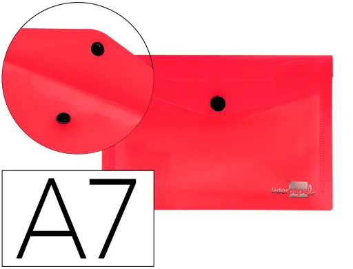 Carpeta Liderpapel Dossier Broche Polipropileno Din a7 Rojo Translucido