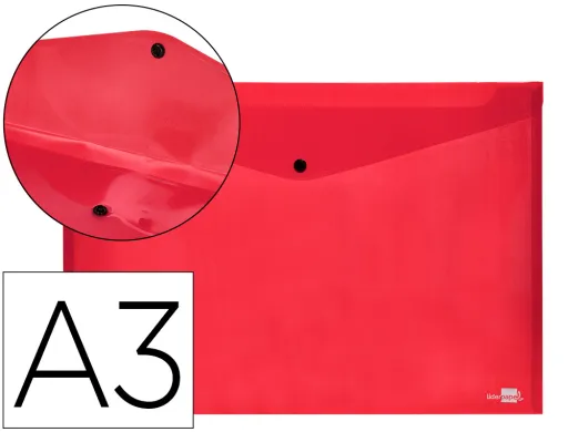 Carpeta Liderpapel Dossier Broche 44243 Polipropileno Din a3 Rojo Translucido
