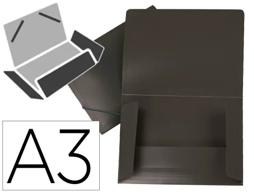 Carpeta Liderpapel Portadocumentos Solapas Polipropileno Din a3 Negro Opaco Lomo Flexible