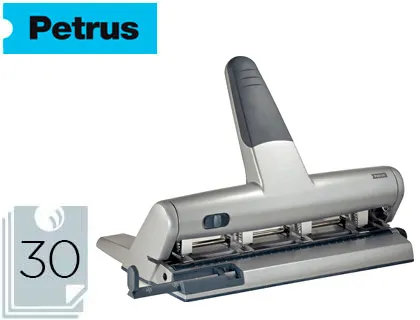 Taladrador Petrus 514 Metalico Color Plata 4 Punzones Moviles Capacidad 30 Hojas