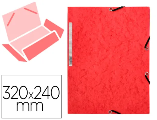 Carpeta q-Connect Gomas Kf02165 Carton Simil Prespan Solapas 320x243 mm Roj0