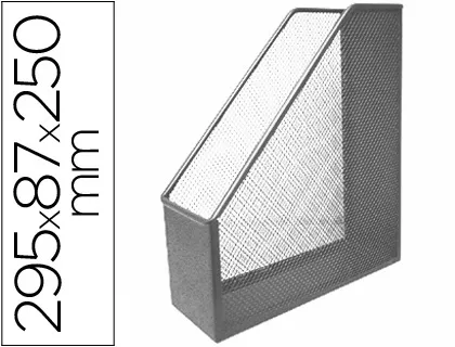 Revistero Metalico q-Connect Rejilla Gxa29 Gris 87x295x250 mm