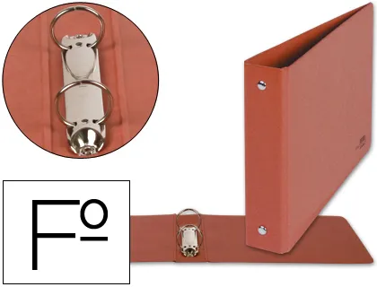 Carpeta de 2 Anillas 40mm Redondas Liderpapel Folio Apaisado Cuero