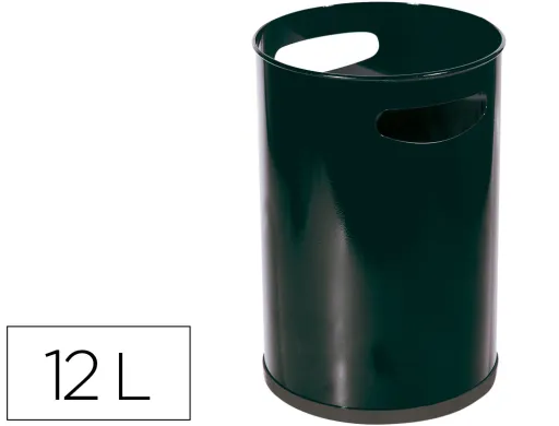 Papelera Metalica Con Asas 101 Negra 32x21 cm 12 Litros