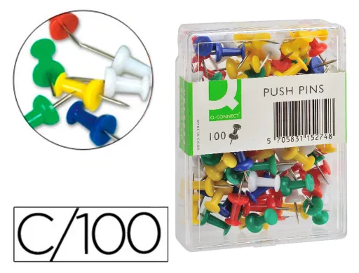 Señalizador de Planos q-Connect Caja de 100 Unidades Colores Surtidos