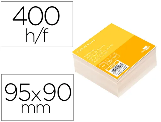 Taco Papel Liderpapel Sin Encolar Blanco 400 Hojas 95x90x40 mm 80 gr