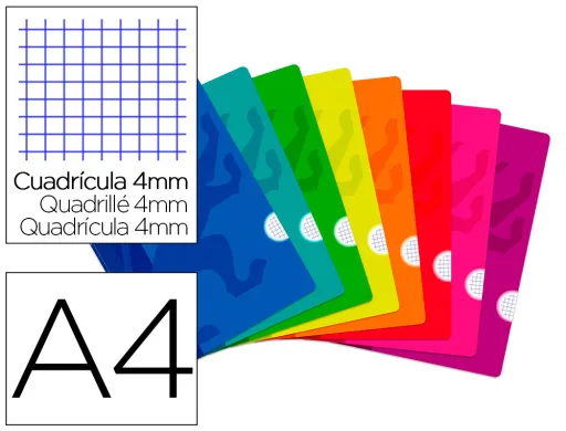 Libreta Escolar Oxford Tapa Flexible Optik Paper Openflex 48 Hojas 90 gr Din a4 Cuadro 4 mm Colores Surtidos
