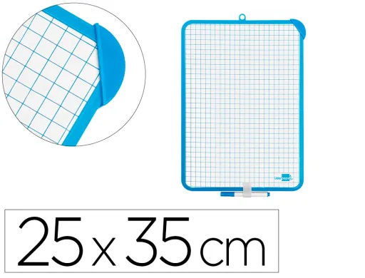 Pizarra Blanca Liderpapel 25x35 cm Doble Cara Lisa y Cuadriculada Con Rotulador y Borrador