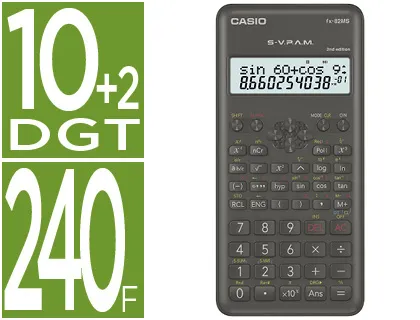 Calculadora Casio fx-82msii Cientifica 240 Funciones Pantalla de Dos Lineas