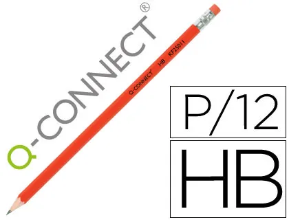 Lapices de Grafito q-Connect Hexagonal Con Goma n.2 hb