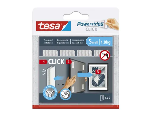 Tira Adhesiva Tesa Powerstrips Click Hasta 1,8 kg 4x2