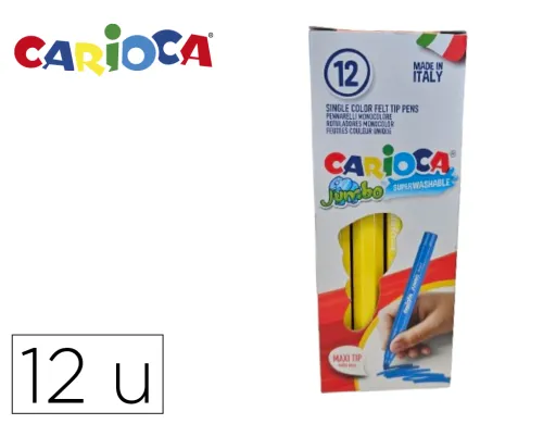 Rotulador Carioca Jumbo Punta Gruesa 6 mm Lavable Color Amarillo