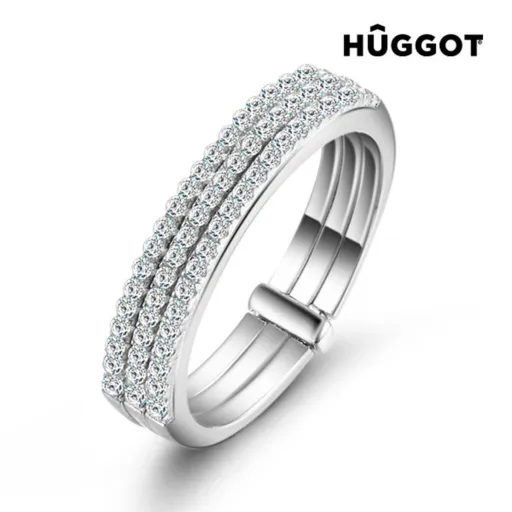 Anillo de Plata Esterlina 925 Con Zirconitas Three Hûggot