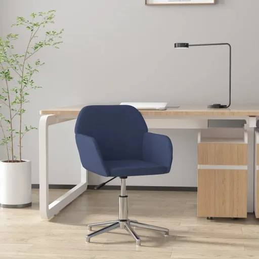 Silla de Oficina Giratoria de Tela Azul