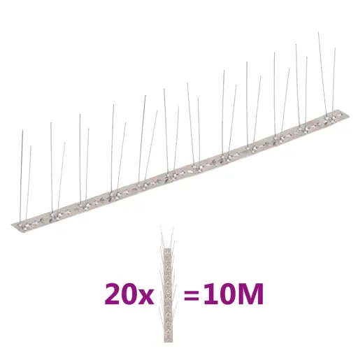 Set de 20 Hileras Pinchos Contra Pájaros y Palomas 2 Filas 10 m