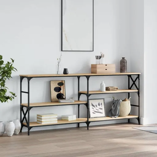 Mesa Consola Madera de Ingeniería Roble Sonoma 180x29x76,5 cm
