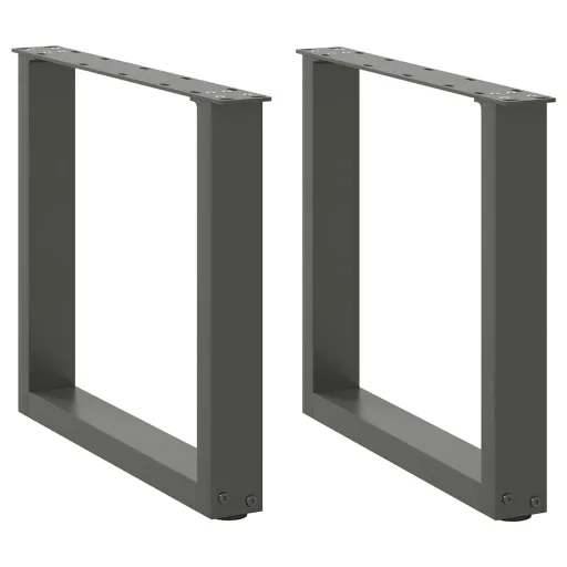 Patas Para Mesa de Centro en Forma de U (2 Unidades), Antracita, 50 x (42-43) cm, Acero