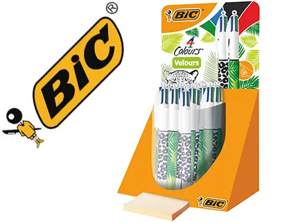 Boligrafo Bic Cuatro Colores Velours Expositor de 30 Unidades Surtidas 230x125x149 mm