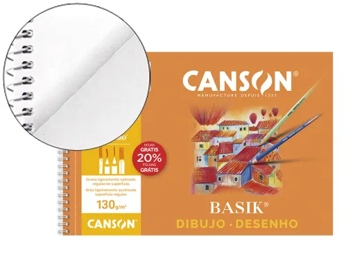 Bloc Dibujo Basik Din a4+ Espiral 23 x 32.5 cm 20 Hojas Microperforado