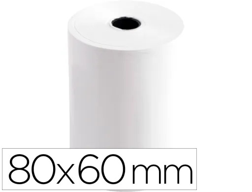 Rollo Sumadora Termico q-Connect 80 mm Ancho x 60 mm Diametro Sin Bisfenol a