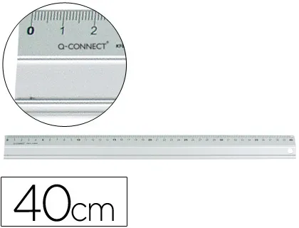 Regla q-Connect Metalica Aluminio 40 cm