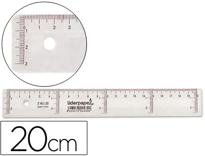 Regla Liderpapel Plastico Cristal 20 cm