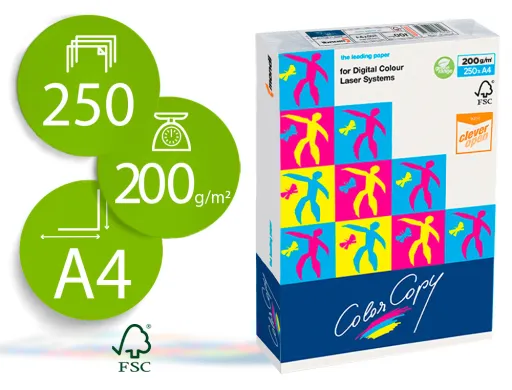 Papel Fotocopiadora Color Copy Din a4 200 Gramos Paquete de 250 Hojas