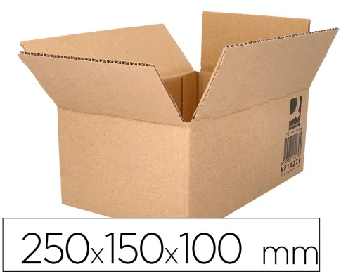Caja Para Embalar q-Connect Americana Carton Reciclado Canal Simple 5 mm Color Kraft 250x150x100 mm